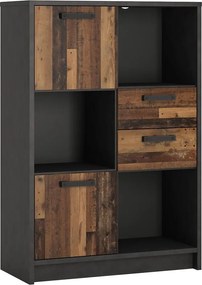 Regál nízky Nubi NUBR02 2D2S matera tmavý/old style