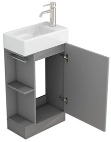 Voľne stojaca skrinka s umývadlom Houseland Ruvin 46 cm sivá