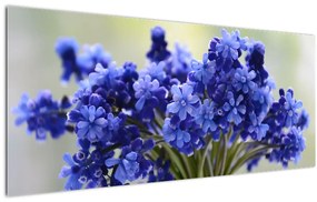 Obraz kytice modrých kvetov (120x50 cm)