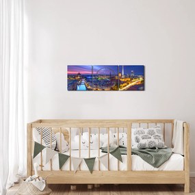 Obraz - Modré nebo nad Berlínom (s hodinami) (90x30 cm)