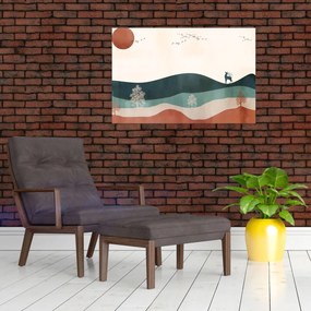 Obraz - Ilustrovaná krajina (90x60 cm)