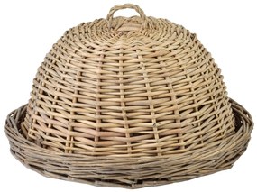 Proutěný podnos s víkem GUSTAV 36x26 hnědý