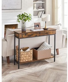 Odkladací stolík LUVOR hnedý/čierny