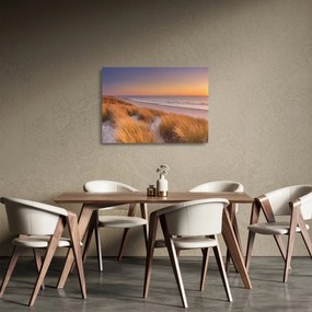 Sklenený obraz - Pláž pri západe slnka (70x50 cm)
