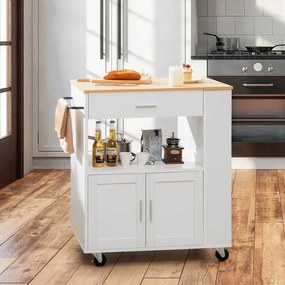 Kolesový servírovací vozík s 3 držiakmi na korenie na boku