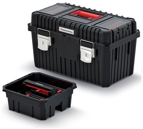 Kistenberg Kufor na náradie s kov. zámky HEAVY čierny 585x360x337