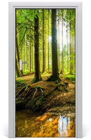 Fototapeta na dvere Strumień w lasi 85x205 cm