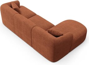 Menčestrová rohová pohovka v terakotovej farbe (ľavý roh/s leňoškou) Campi – Cosmopolitan Design