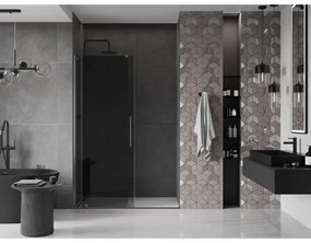 Mexen Velar, posuvné sprchové dvere do otvoru 150 cm, 8mm šedé sklo, grafit brúsený, 871-150-000-41-66