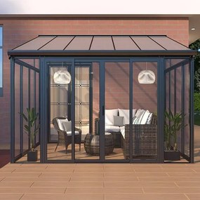Luxusná zimná záhrada BestBerg PZ-QA7 / 12,8 m² / 300 x 428 x 312 cm / antracit
