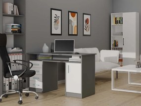 Písací stôl ADA 125 cm antracit/biely