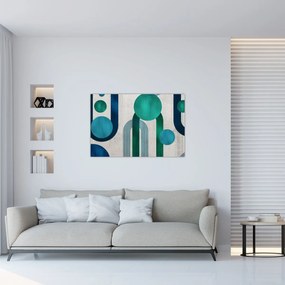 Obraz - Čiary a kruhové tvary (90x60 cm)