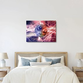 Obraz - Zemeguľa pod prúdom (70x50 cm)