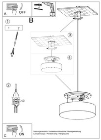 Sivé závesné svietidlo ø 35 cm Atis – Sollux