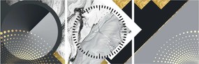 Obraz - Texturoavná koláž (s hodinami) (90x30 cm)