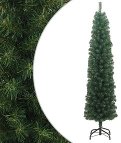 Úzky umelý vianočný stromček s podstavcom, zelený 240 cm, PVC 320952