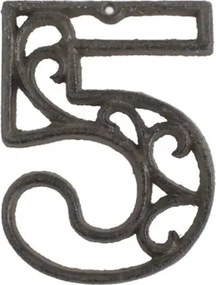 Domové  číslo 5, hnedá liatina%