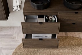 Kúpeľňová zostava Villa s doskou a skrinkami 60 cm orech