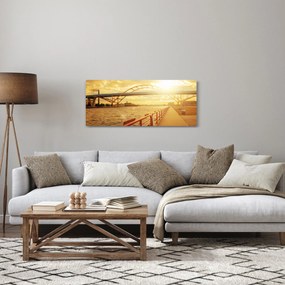 Obraz mosta pri západe slnka (120x50 cm)