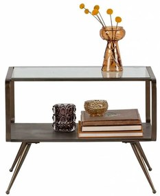 Kovový stolík s presklenou doskou Fancy 46 × 60 × 50 cm