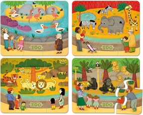 Dřevěné puzzle ZOO vícebarevné