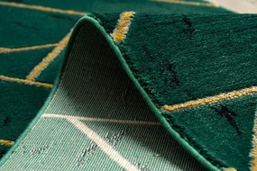 Behúň EMERALD exkluzívny 1012 glamour, marmur, geometrický zelený/zlatý