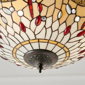 Endon 70759 - Závesný luster na reťazi Tiffany DRAGONFLY 3xE27/60W/230V priemer 41 cm