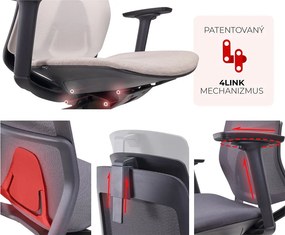 Ergonomická sieťovaná kancelárska stolička MOSH Airflow 406 – béžová