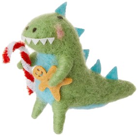 HANG ON Plstená ozdoba dinosaurus s cukrovou tyčinkou