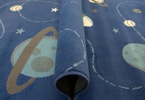 Detský koberec Kids 534547/94955 Jeans Kosmos modrý / tyrkysový