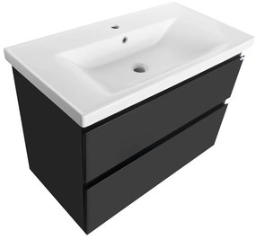 Aqualine Aqualine, ALTAIR umývadlová skrinka 86,5x60x45cm, čierna matná, AI690