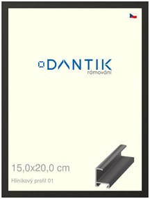 DANTIK rám na obraz 15x20 | ALU Černá matná (Sklo Čiré)
