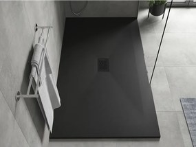Mexen Hugo, obdĺžniková sprchová vanička SMC 160 x 100 cm, čierna, čierna krytka, 42701016-B