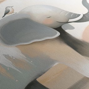 Obraz - Slon v pastelových farbách (90x60 cm)