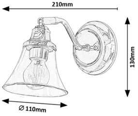 RABALUX Nástenné kúpeľňové osvetlenie ANTONIE, 1xE14, 40W, chrómované, IP44