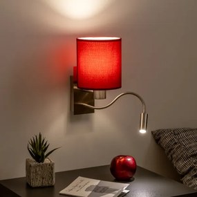 Brilagi-LED Nástenná lampa NUBILA 1xE27/25W/230V+LED/3W chróm/pompej.červená