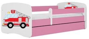 Detská posteľ Babydreams hasičské auto ružová