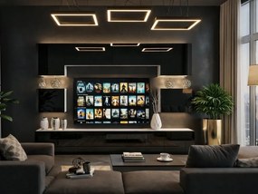 Obývacia stena Belini Premium Full Version  čierny lesk + LED osvetlenie Nexum 47