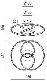 Gea Luce DIVA P P BIANCO- LED Stmievateľný prisadený luster DIVA LED/42W/230V biela