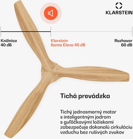Klarstein Santa Elena stropný ventilátor | 132 cm | 35 W | 25 m² | Tichá prevádzka | Drevo