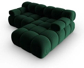 Zelená zamatová rohová pohovka (pravý roh) Bellis – Micadoni Home