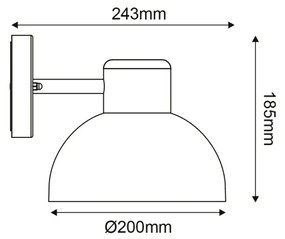 ACA Lighting Vonkajšie nástenné svietidlo BERO max. 10W/E27/230V/IP44/čierne/20 cm