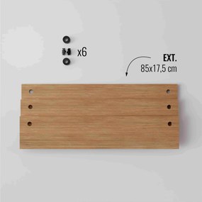 3 samostatné laminované police z dreva a kovu 85x17,5 cm pre sériu regálov DECO