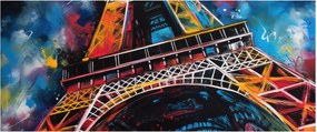Obraz - Maľba Eiffelovej veže II. (120x50 cm)