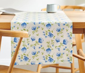 Bavlnený behúň na stôl, kvety
