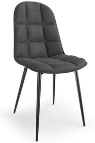 Jedálenská stolička RONO – čalúnená, zamatový poťah, viac farieb Sivá