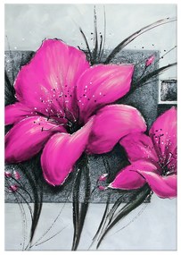 Gario Ručne maľovaný obraz Nádherné ružové Vlčie maky Rozmery: 100 x 70 cm