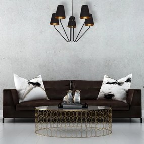Luster na tyči VICTORIA 5xE27/60W/230V čierna