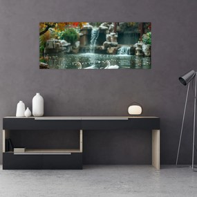 Obraz - Ázijské jazierko (120x50 cm)