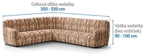 Bielastické poťahy OCEANO NOVÉ tehlové rohová sedačka (š. 350 - 530 cm)